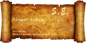 Singer Eutim névjegykártya